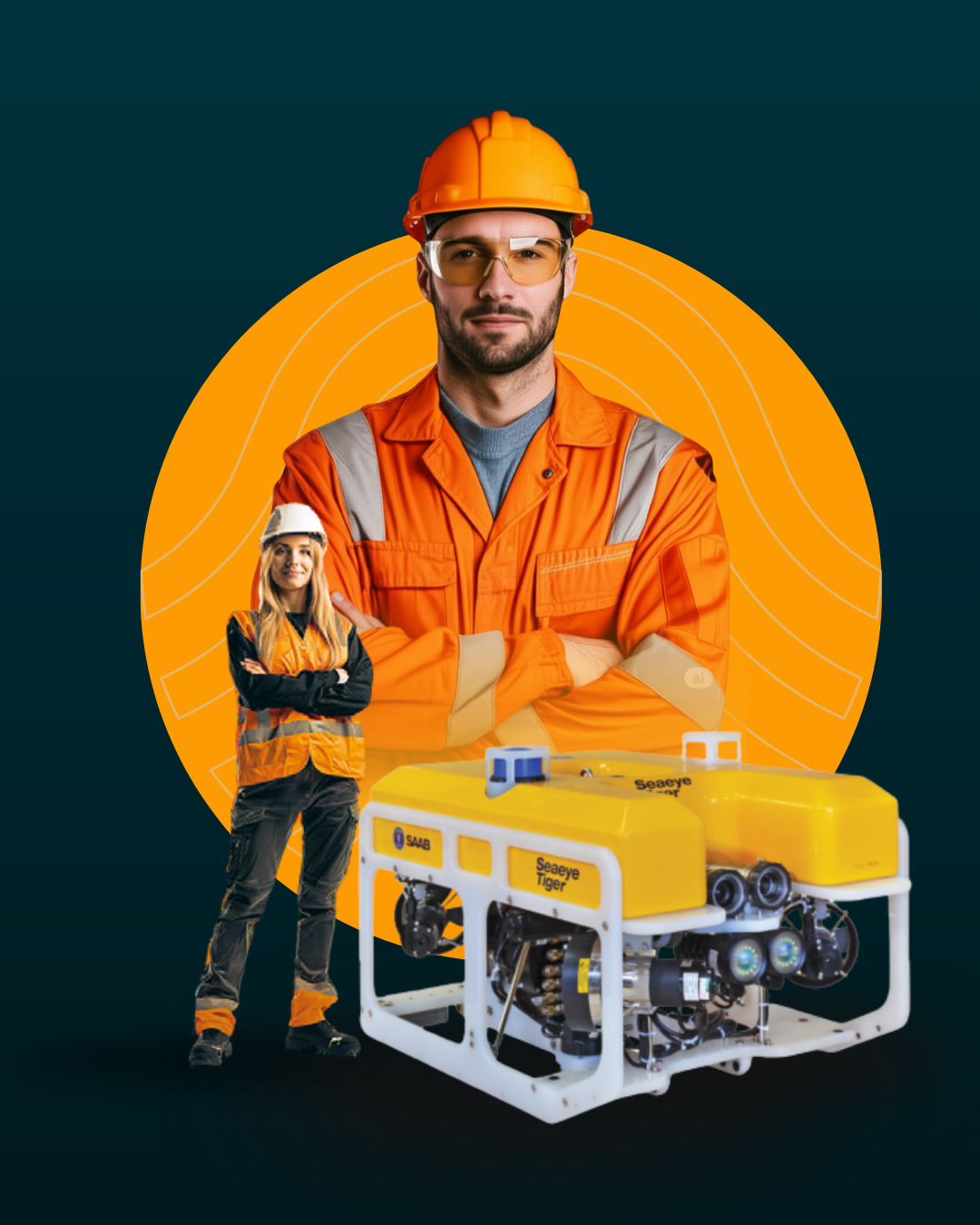 Equipe Atlantic Ocean em operação submarina com ROV